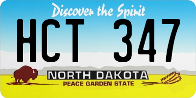 ND license plate HCT347