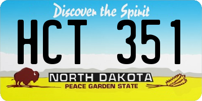 ND license plate HCT351