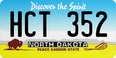 ND license plate HCT352