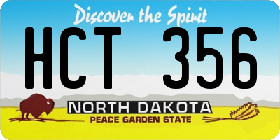 ND license plate HCT356