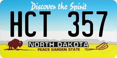 ND license plate HCT357