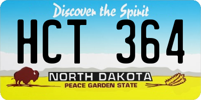 ND license plate HCT364
