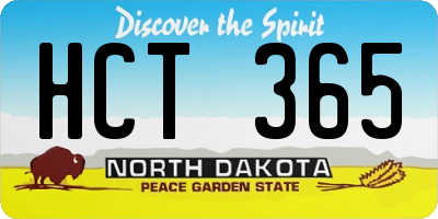 ND license plate HCT365