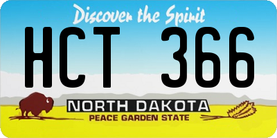 ND license plate HCT366