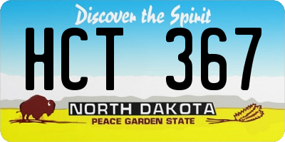 ND license plate HCT367