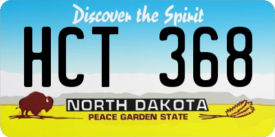 ND license plate HCT368