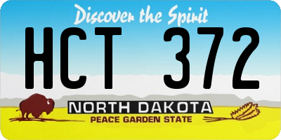 ND license plate HCT372