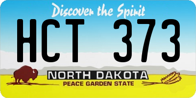 ND license plate HCT373
