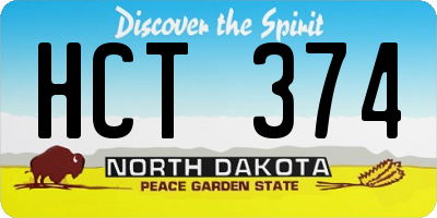 ND license plate HCT374