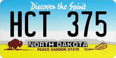 ND license plate HCT375