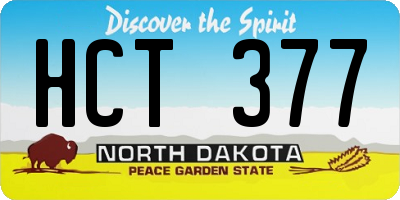 ND license plate HCT377