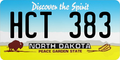 ND license plate HCT383