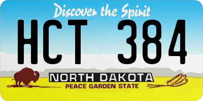 ND license plate HCT384