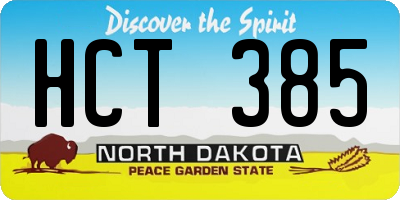 ND license plate HCT385