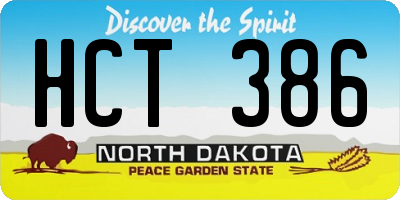 ND license plate HCT386