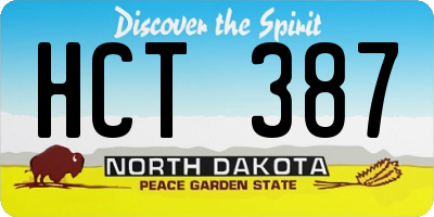 ND license plate HCT387