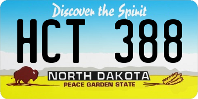 ND license plate HCT388