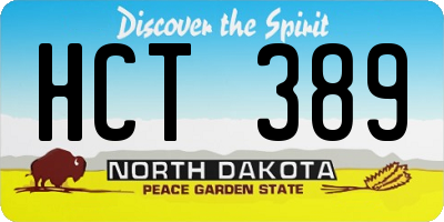 ND license plate HCT389