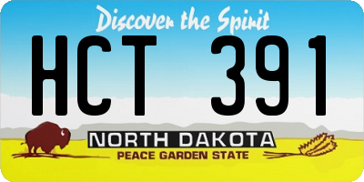 ND license plate HCT391