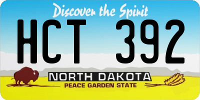 ND license plate HCT392