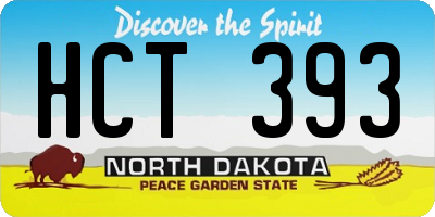 ND license plate HCT393