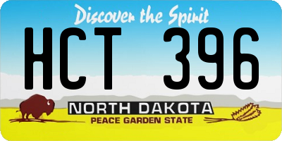 ND license plate HCT396