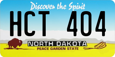 ND license plate HCT404