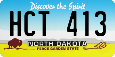 ND license plate HCT413