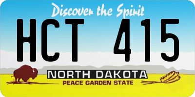 ND license plate HCT415