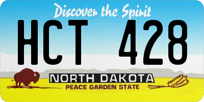 ND license plate HCT428