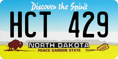 ND license plate HCT429