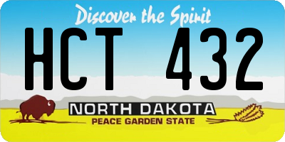 ND license plate HCT432
