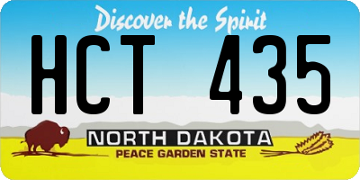 ND license plate HCT435