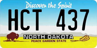 ND license plate HCT437