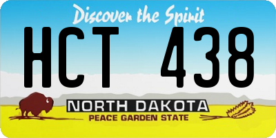 ND license plate HCT438