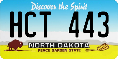 ND license plate HCT443