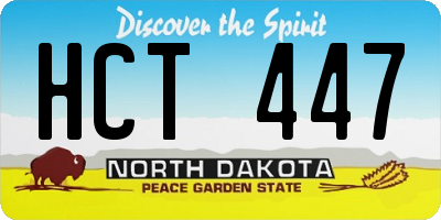 ND license plate HCT447