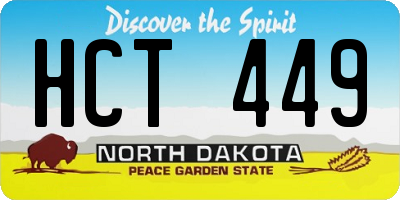 ND license plate HCT449