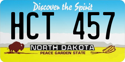 ND license plate HCT457