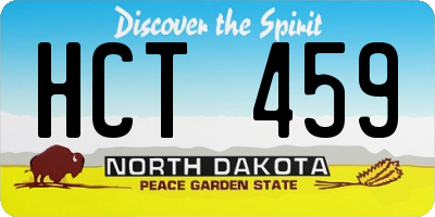 ND license plate HCT459