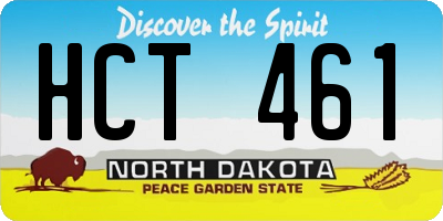 ND license plate HCT461