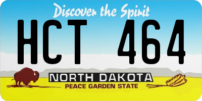 ND license plate HCT464