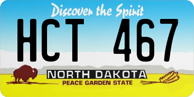 ND license plate HCT467