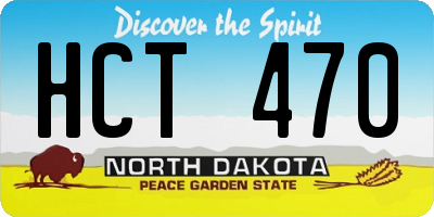 ND license plate HCT470
