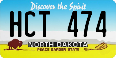 ND license plate HCT474