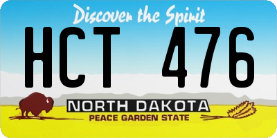 ND license plate HCT476