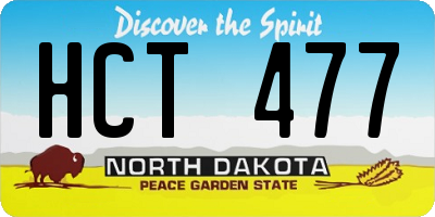 ND license plate HCT477