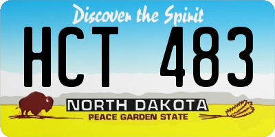 ND license plate HCT483