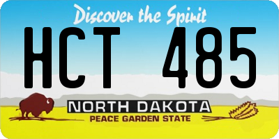 ND license plate HCT485