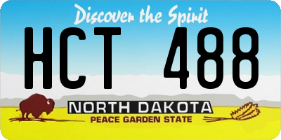 ND license plate HCT488